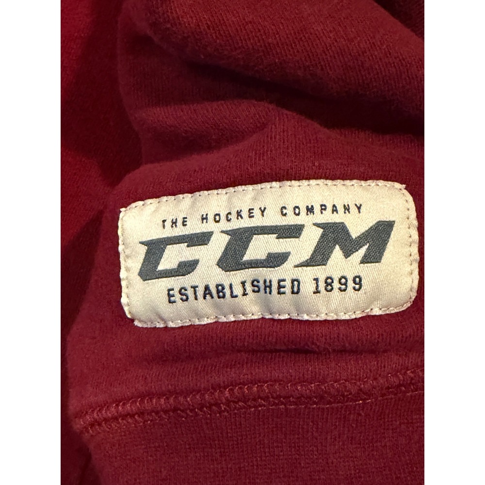 CCM Hoodie Mens 2XL Burgundy Navy CCM Hockey Full Zip Fleece Colorblock - Picture 4 of 10